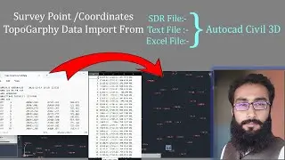 How to Import  SDR ,Text or  Excel File in Autocad Civil 3D Survey/Topography/ Coordinates Points