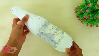 Amazing Bottle art with 3d Picture/ Wine Bottle Art/ Altered Bottle/art and craft / air dry clay