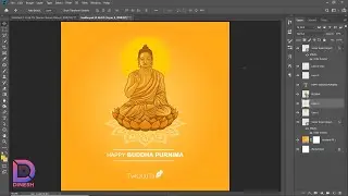 Photoshop cc - buddha Purnima make post for social media