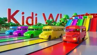 The ABC Learning Video for Kids with Five Colorful Buses Safe Enjoyable and Fun Learning