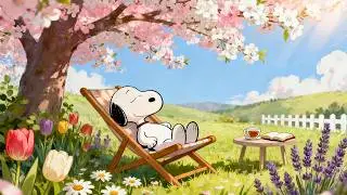 Snoopy's Peaceful Spring Morning 🌸 Relaxing Lofi Beats for Calm & Work ☀️ Chill Spring Vibes