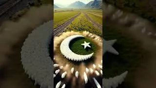 Pakistani Flag Formed by 15,000 Rabbits #Shorts #3danimation #ternding #1million #foryou