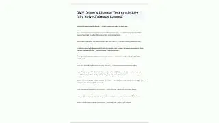 DMV Drivers License Test graded A fully solvedalready passed35