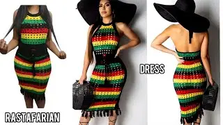 [Tutorial] How to Crochet A Rastafarian Halter Dress - C_Clean Crochê