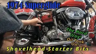 1974 Superglide FXE:  Shovelhead Starter, Solenoid, Wiring, And Brackets