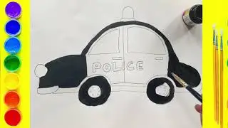 HOW TO DRAW SIMPLE POLICE CAR EASILY