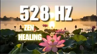 528Hz Zen Healing Music | Balance Chakras & Release Negative Energy | Lotus Lake Meditation
