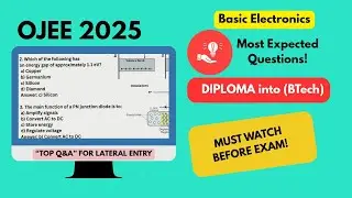 OJEE 2025 Lateral Entry | Top 20 Probable Questions & Important sure | Must Watch for B.Tech