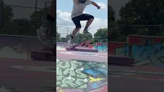 Fakie fs gazelle spin up the bank at Lawrence Skatepark