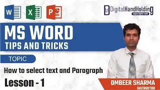 How to select text in ms word | ms word tips and trics | computer basic course| ms word tutorial