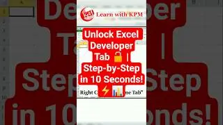 Unlock Excel Developer Tab 🔓 | Step-by-Step in 10 Seconds! ⚡📊  #shorts #excel