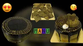Luxurious Gold Chocolate Cake | Designer Cake from Manu Bakers Rohini | Chocolate Art Masterpiece