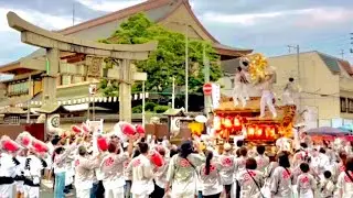 【17時半から待機して場所は完璧‼️一等地から撮影した全町宮入をご覧あれ‼️】杭全神社 夏祭り 宮入 平野郷 だんじり祭り 杭全だんじり 〔野北 野南 野東 馬場 泥堂 西脇 背戸口 市町 流町 〕