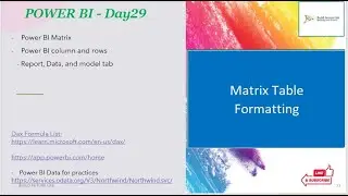 Matrix Table Formatting in Power BI - DAY28 #powerbi #powerbidesktop