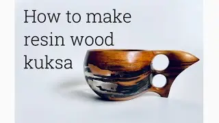 【woodturning】How to make kuksa made of resin wood No.2 【木工旋盤】レジンウッドのククサ2号機