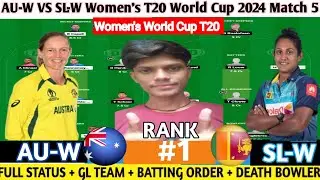 AU-W VS  SL-W DREAM 11 || AUW VS SLW DREAM11 PREDICTION || WOMEN'S T20 WORLD CUP || DREAMISTEAM1