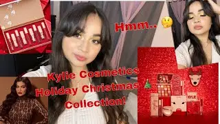 Get Ready with me using @KylieCosmetics CHRISTMAS COLLECTION unboxing/swatches! #kyliecosmetics