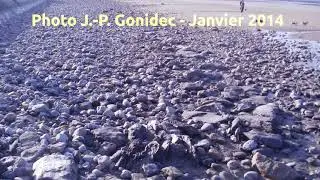 Douarnenez, vestige de mur sur la plage du Ris