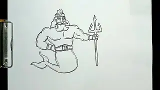 How to Draw KING NEPTUNE from SPONGEBOB