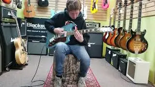 Guild T-Bird Pelham Blue demo at Basone Guitar Shop in Vancouver