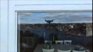 Drone crash. Dji Phantom 3 Advanced crashes into window.