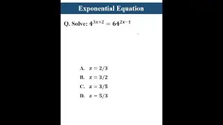Exponential Equation - Solve #shorts #maths #algebra #exponential #mathematics