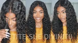 INVISIBLE GLUELESS LACE FRONT CURLY WIG INSTALL ft. Myfirstwig | PETITE-SUE DIVINITII