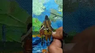 Oil Painting of mother and son