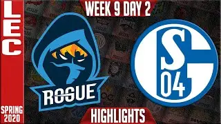 RGE vs S04 Highlights | LEC Spring 2020 W9D2 | Rogue vs Schalke 04