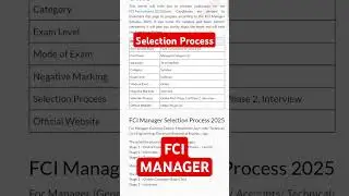 FCI recruitment selection process #fci #fcirecruitment #fcimanager #ag3 #selectionprocess #job