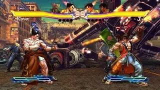 Kazuya & Heihachi vs Jin & Law! Excellent AI Combat!