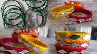 old bangles converted new bangles / diy mirror bangles/ let's make beautiful bangles