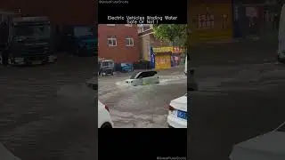 Electric Vehicles Wading Through Water: Safe or Risky? ⚡🌊 #evsafety #watertest