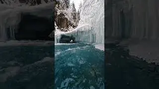 ❄️ Ice Base of a Massive Frozen Waterfall! 🌊 | Nature&rsquo;s Winter Wonderland