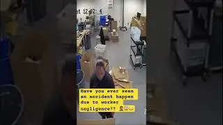 Worker slips on boxes she left on floor #jjsafetyllc #safetyfirst #safetyfails