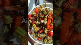 such an easy and delicious way to cook slime free okra. Works perfectly in the airfryer #okrarecipe