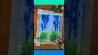 Easy Forest Path Painting | Watercolor Nature Scenery #shorts