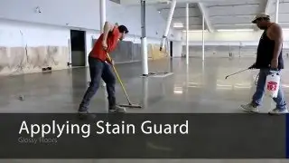 Applying Stain Guard to Polished Concrete