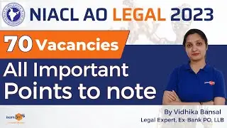 NIACL AO Legal 2023 | All Important Points to note | By Vidhika Mam