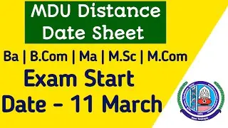 Mdu ba , bcom distance date sheet ||  mdu distance ma msc mcom 2nd semester datesheet