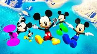 GTA 5 Mickey Mouse vs Rainbow Mickey Team Crazy Jumping Ragdolls (Funny Fails)