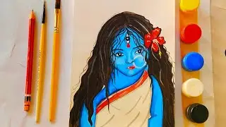 How to draw cutest maa kali | Boro ma | little kali maa | cute kali | jay ma kali🌺🌺#art#kali#drawing
