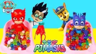 PJ Masks In Real Life Bedtime Routine with Paw Patrol Skye and Chase