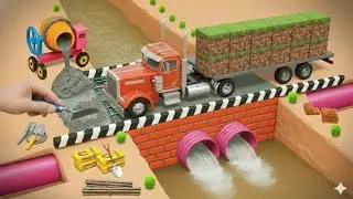  DIY Mini Tractor Builds a Bridge for a Duck Transport Truck After a Wolf Attack 🐺| Science Project