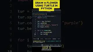 How to draw a flower 🌹using tutle method in python coding. #drawflower