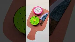 DIY Mini fruits and Knife #howto #papercraft #tutorial #miniature #fruit #kids #toys #diy #craft