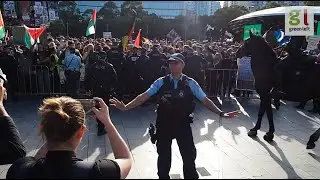 Anti-war and anti-genocide protests at Indo-Pacific Naval Expo 2025