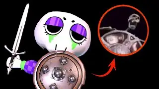 Skeleton Banging Shield Meme but it's Ribecca from Dandy's World
