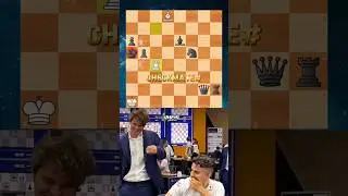 Insane Queen Sacrifice‼️💎🔥 Magnus and Nepo Reaction👏🤠 #shorts #chess