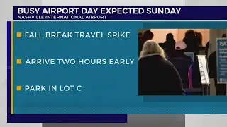 Busy airport day expected at Nashville International Airport